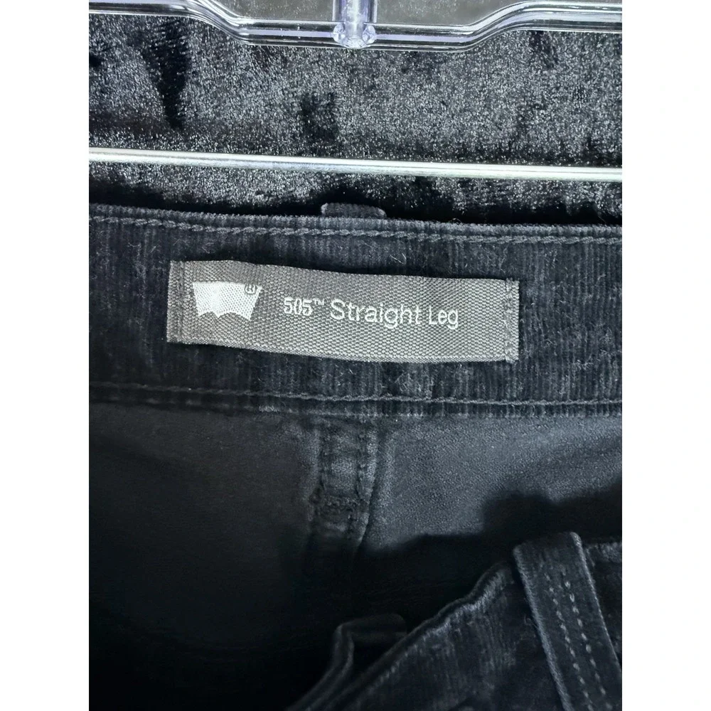 Levis‎ 505 Jeans Mens 29x32 Black Corduroy Pants Regular Straight Leg